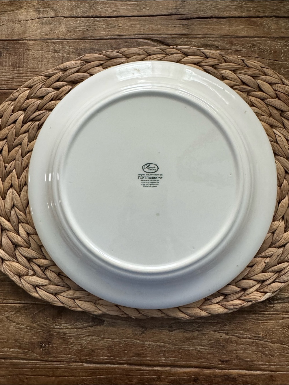 Vintage Portmeirion Botanic Garden Shrubby Peony 10.5" Dinner Plate - Picture 4 of 5